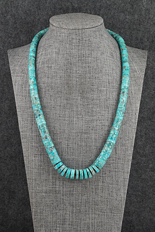 Turquoise & Sterling Silver Necklace 20" - Joe Garcia
