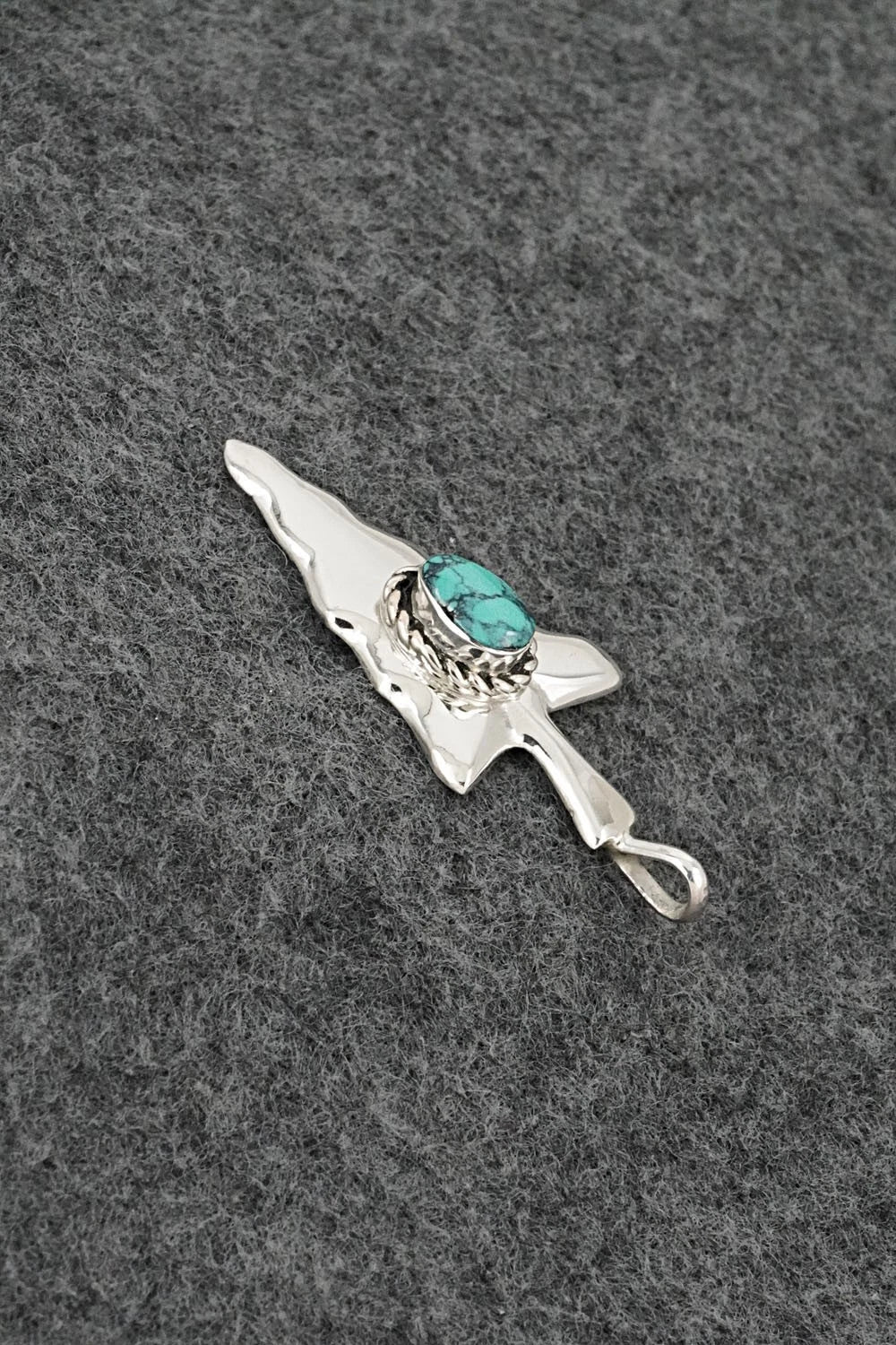 Turquoise & Sterling Silver Pendant - Joseph Martinez