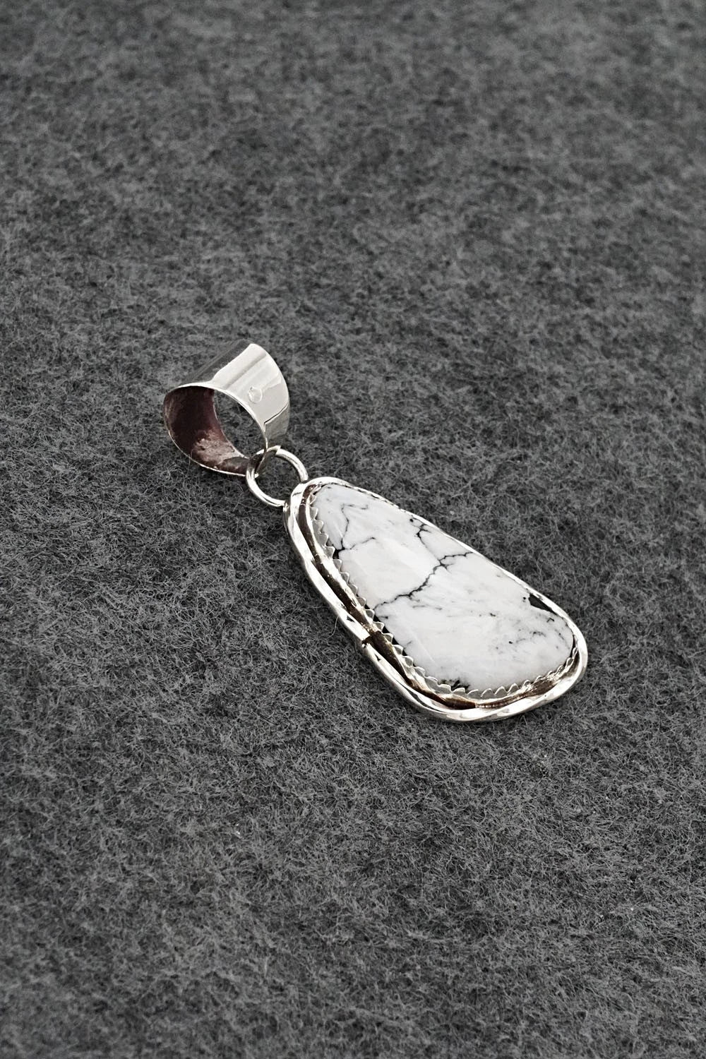 White Buffalo & Sterling Silver Pendant - Ernest Hawthorne