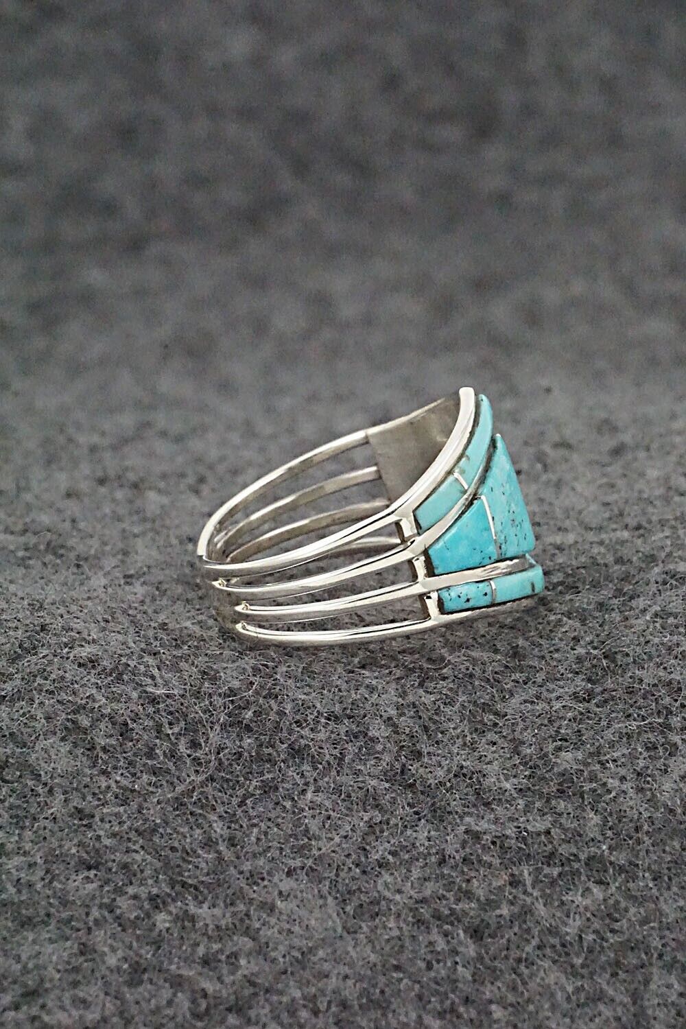 Turquoise & Sterling Silver Ring - Andrew Enrico - Size 10