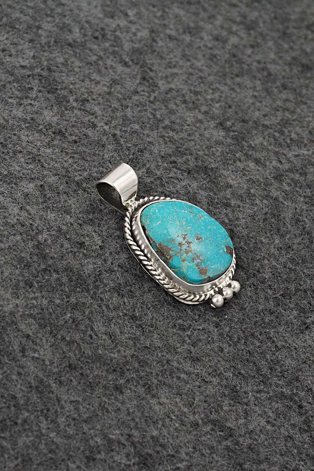 Turquoise & Sterling Silver Pendant - Rena Begay