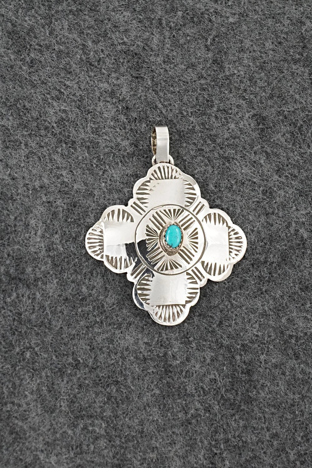 Turquoise & Sterling Silver Pendant - Bertha Begay