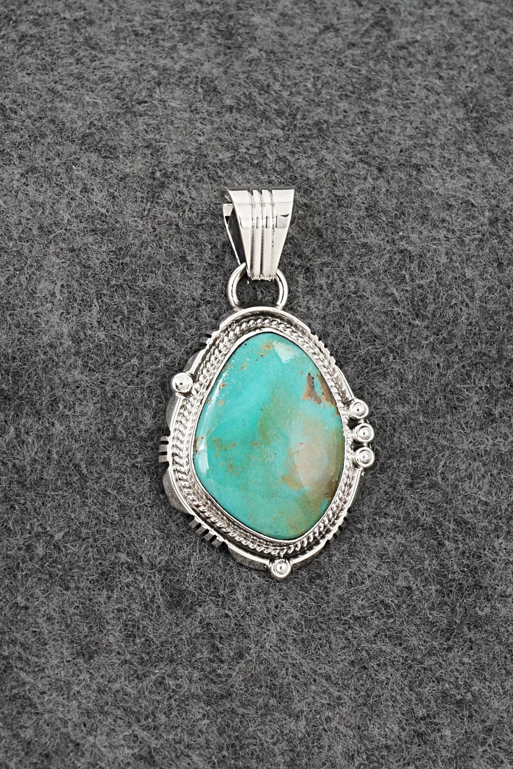 Turquoise & Sterling Silver Pendant - Marita Benally