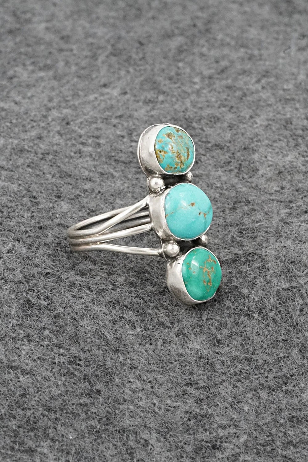 Turquoise & Sterling Silver Ring - Verley Betone - Size 10