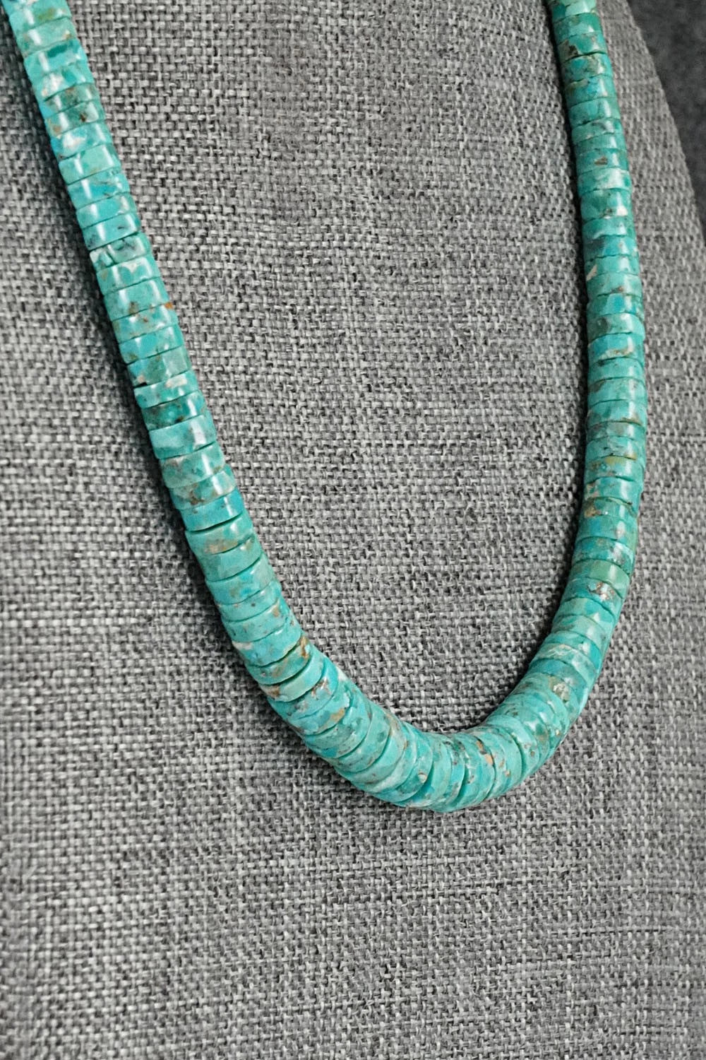 Turquoise & Sterling Silver Necklace 18" - Doreen Jake