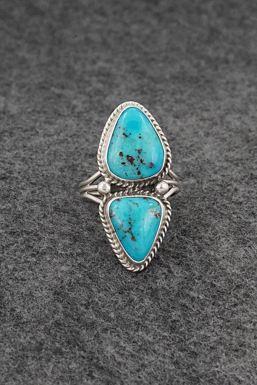 Turquoise & Sterling Silver Ring - Eugene Gruber - Size 8