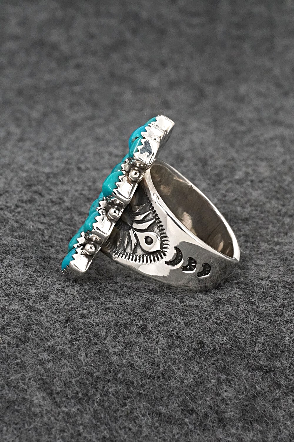 Turquoise & Sterling Silver Ring - Verley Betone - Size 8