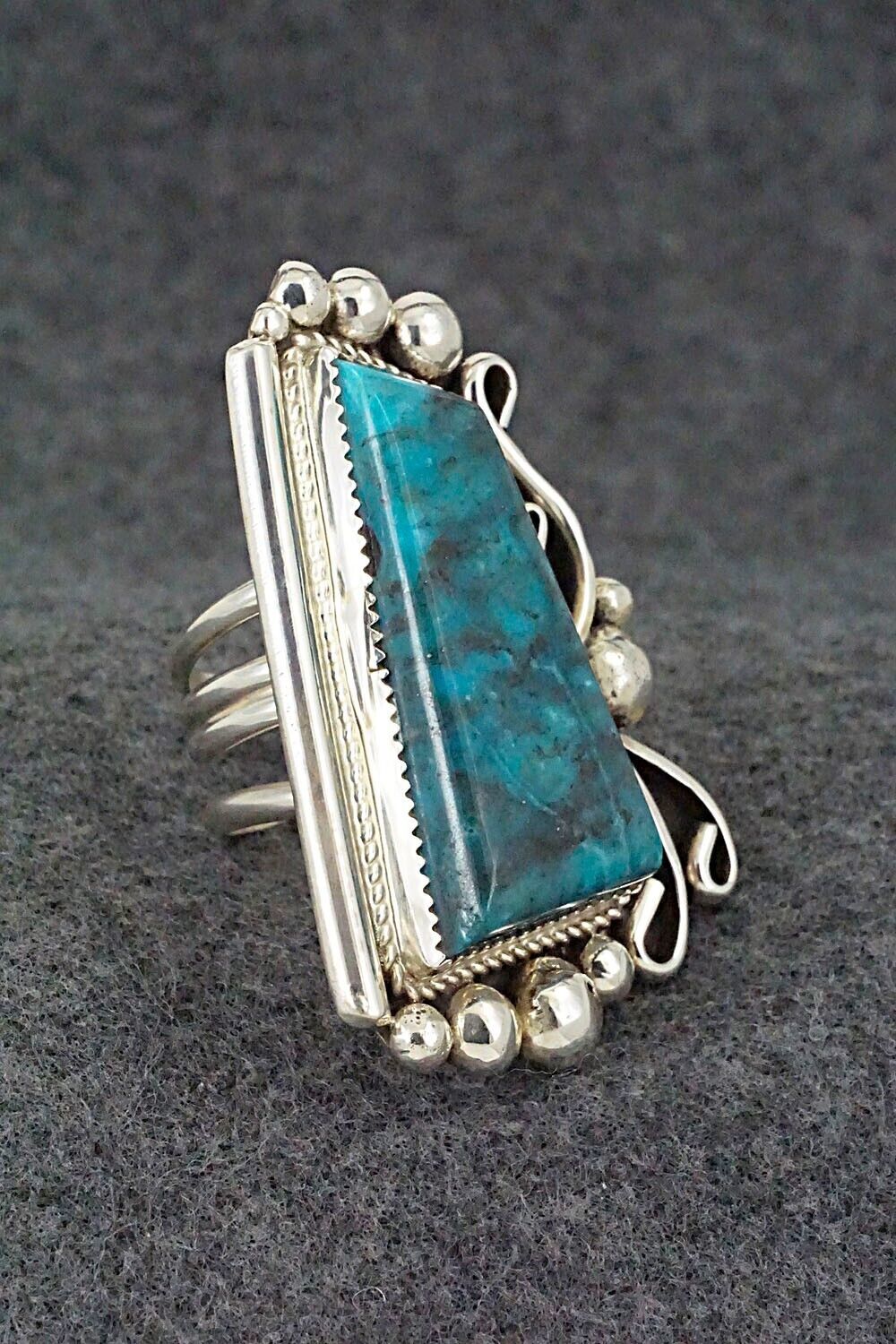 Turquoise and Sterling Silver Ring - Ray Nez - Size 9 (Adj.)