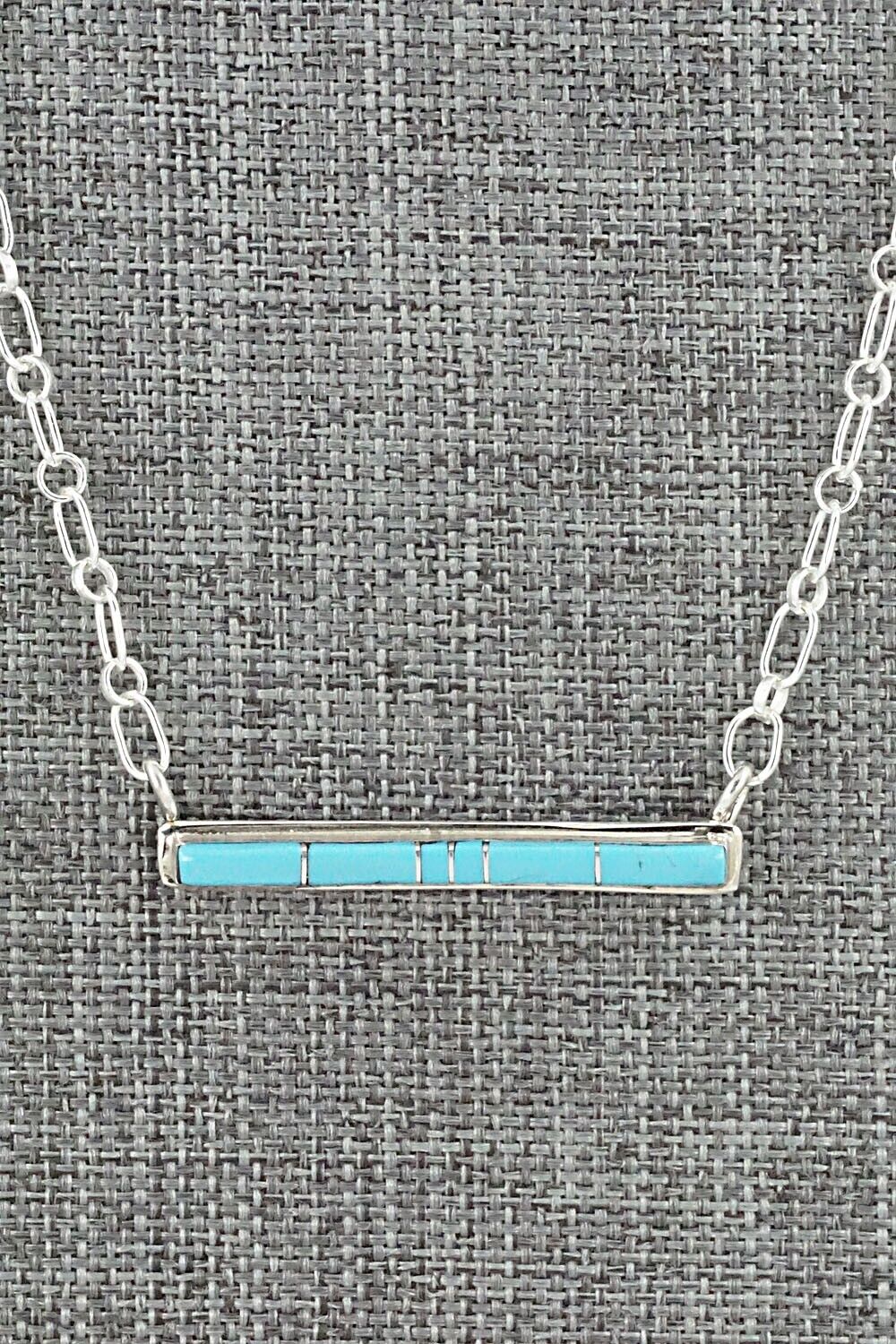 Turquoise & Sterling Silver Necklace - Roland Natachu