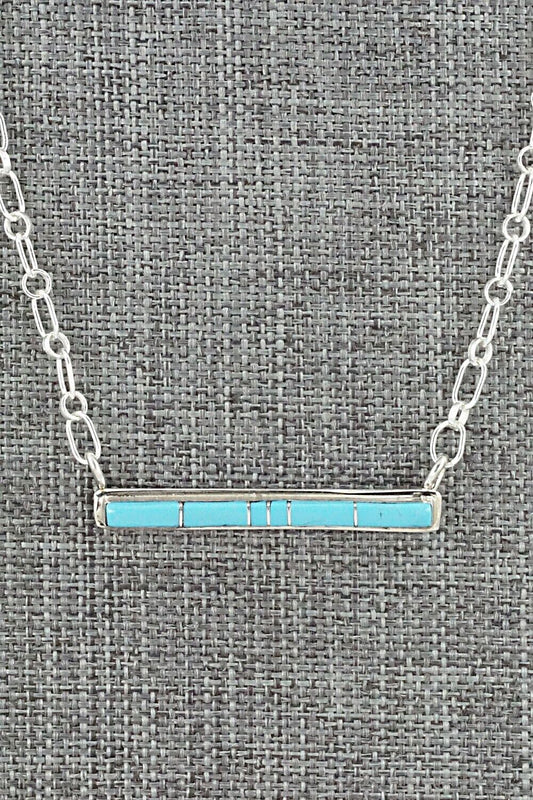 Turquoise & Sterling Silver Necklace - Roland Natachu
