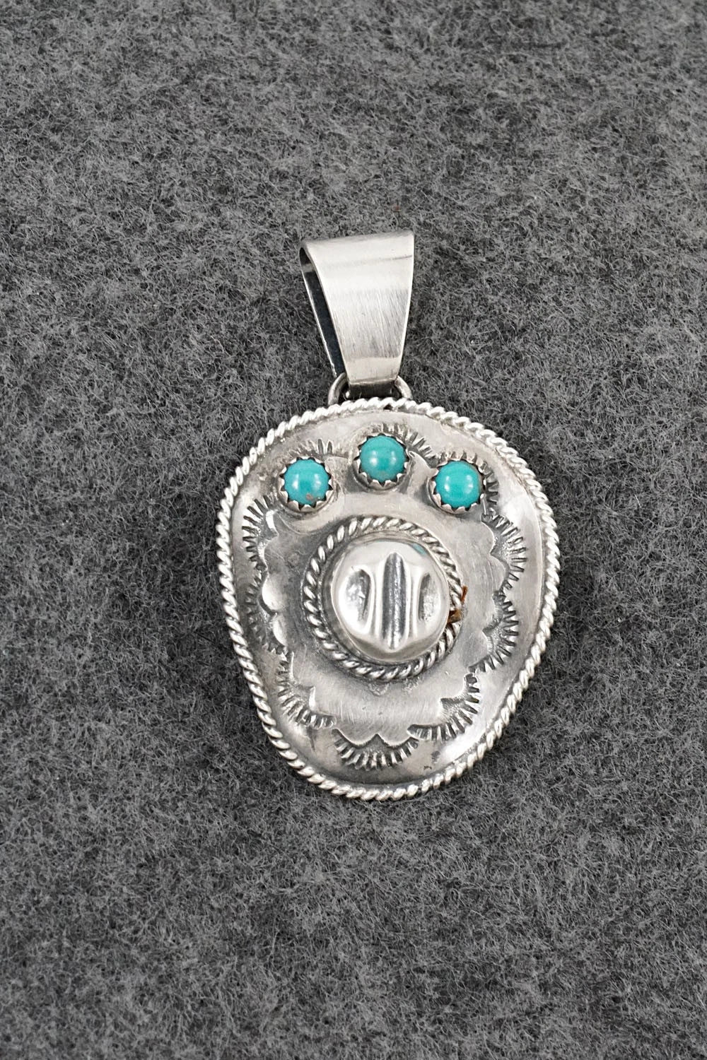 Turquoise & Sterling Silver Pendant - Bobby Platero