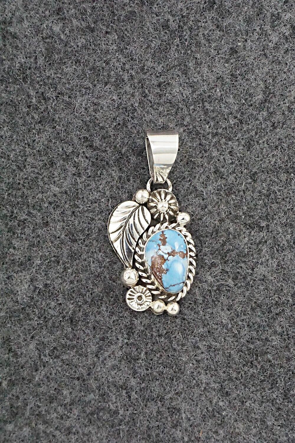 Turquoise & Sterling Silver Pendant - Ella Linkin