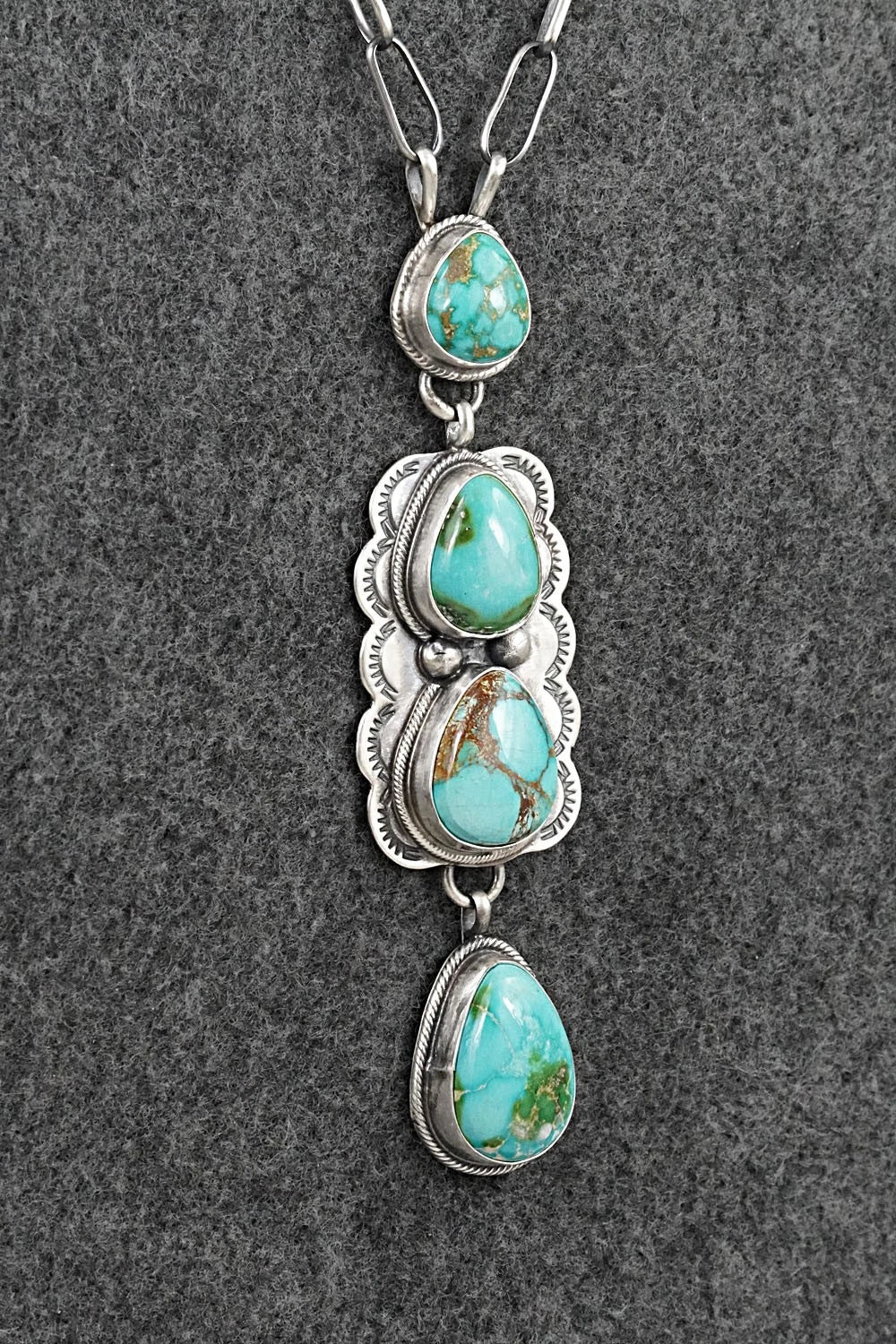 Turquoise & Sterling Silver Necklace - Bobby Johnson