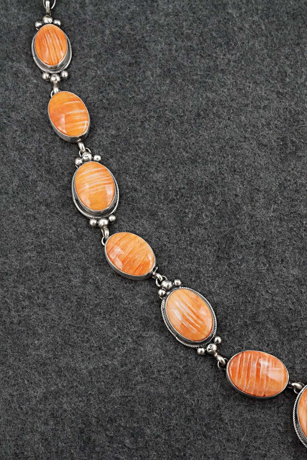 Spiny Oyster & Sterling Silver Necklace and Earrings Set - Kathleen Livingston