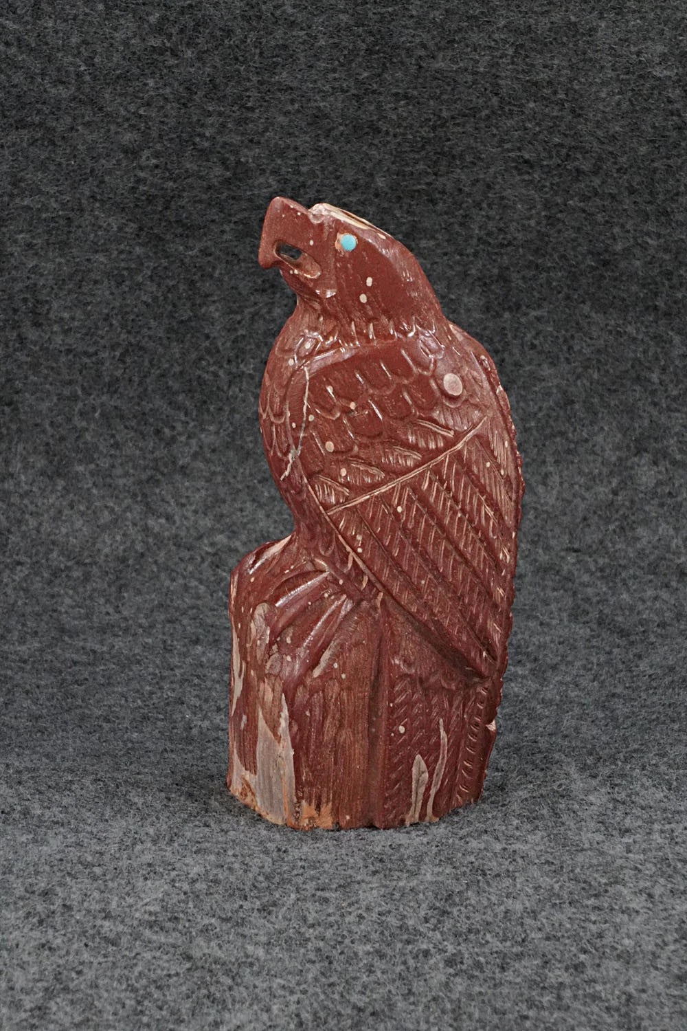 Eagle Zuni Fetish Carving - Derrick Kaamasee