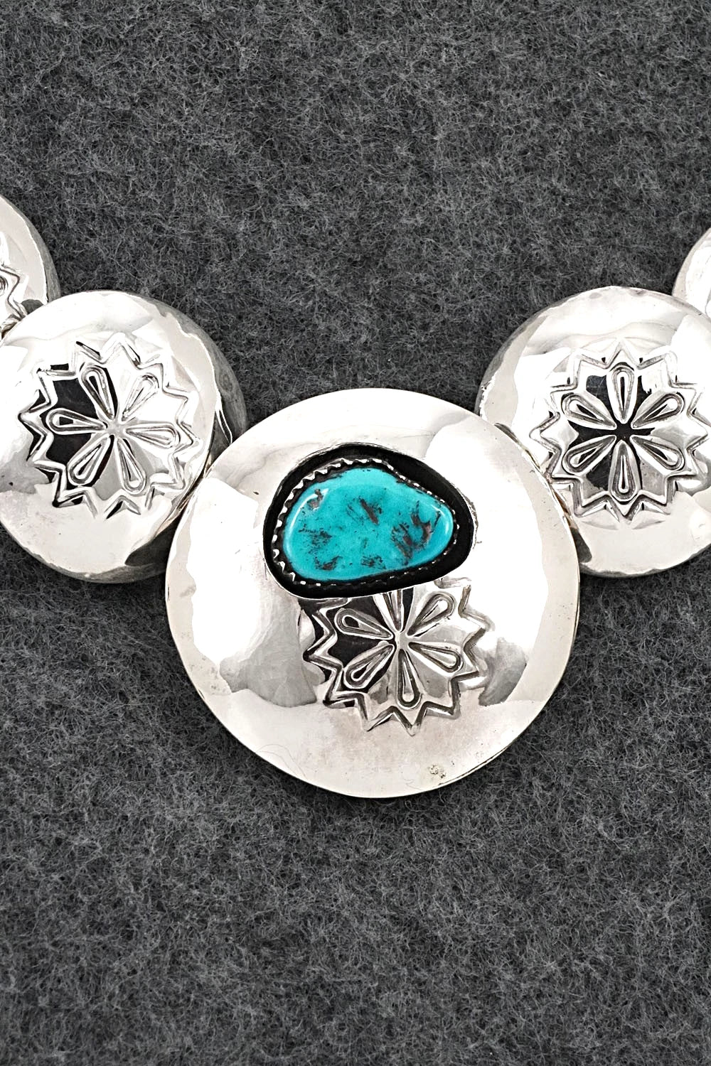 Turquoise & Sterling Silver Necklace and Earrings Set - Tim Thompson