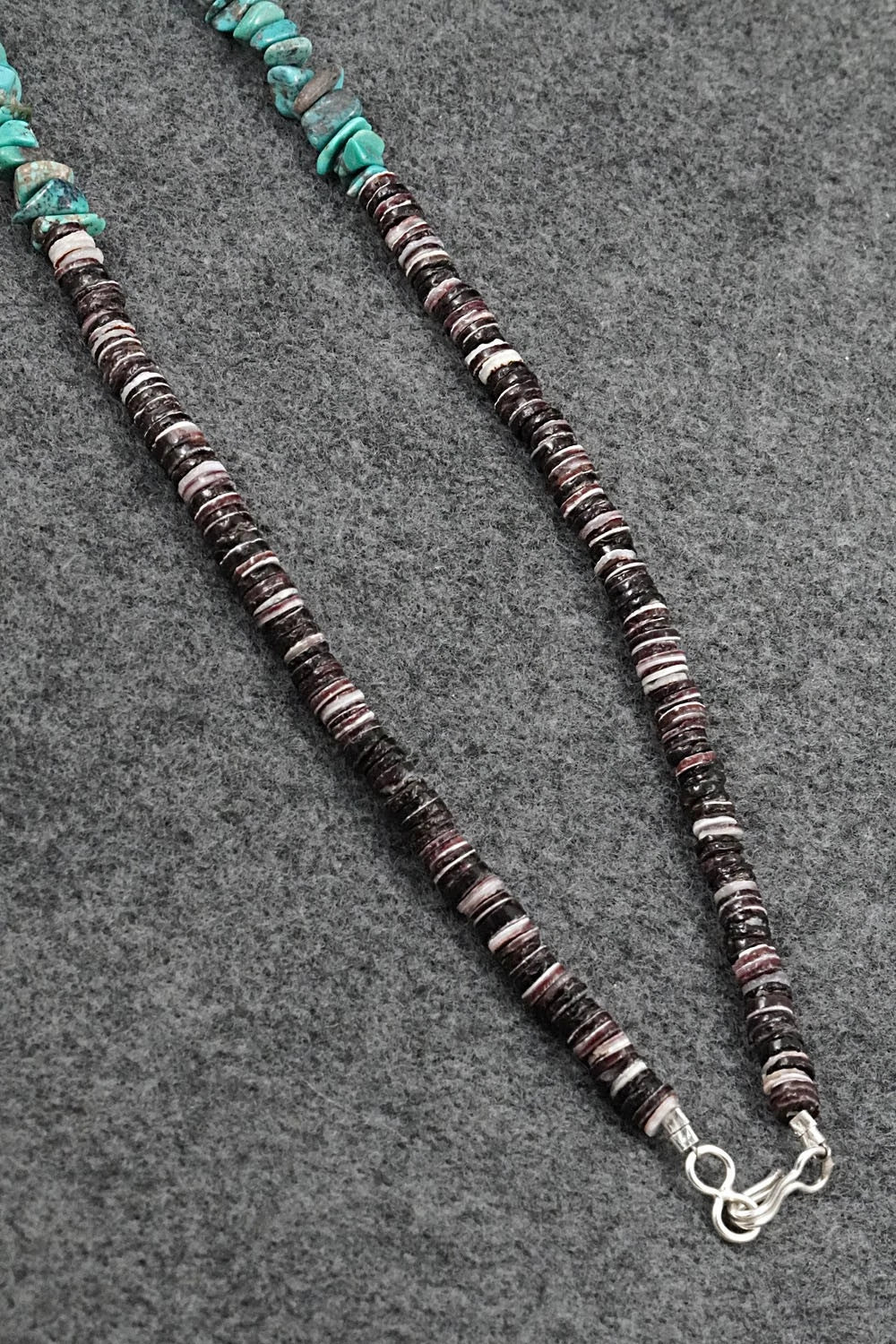 Turquoise Zuni Fetish Carving & Sterling Silver Necklace - Bernard Laiwakete