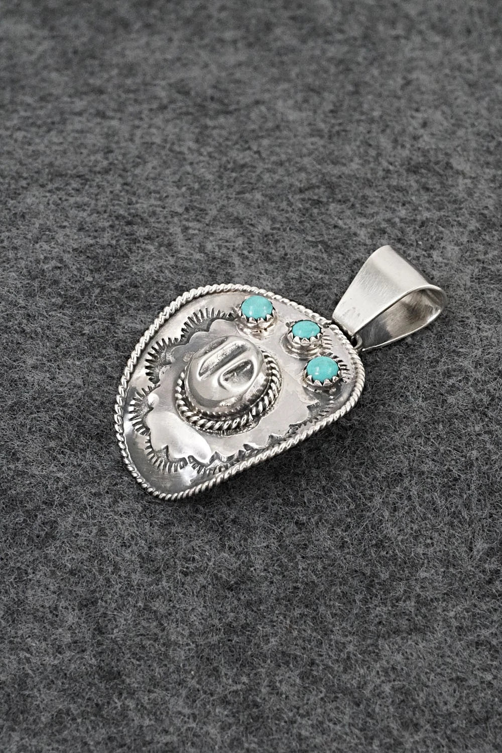 Turquoise & Sterling Silver Pendant - Bobby Platero