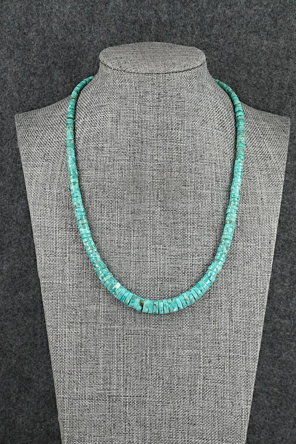 Turquoise & Sterling Silver Necklace 18" - Doreen Jake