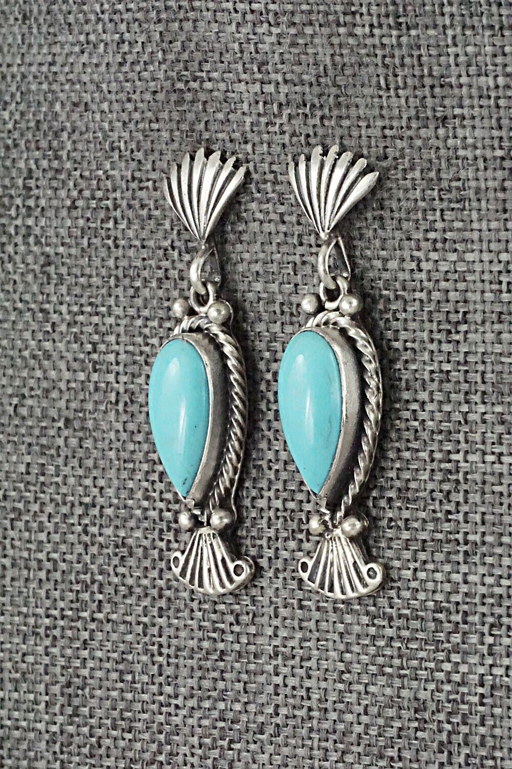 Turquoise & Sterling Silver Earrings - Verley Betone