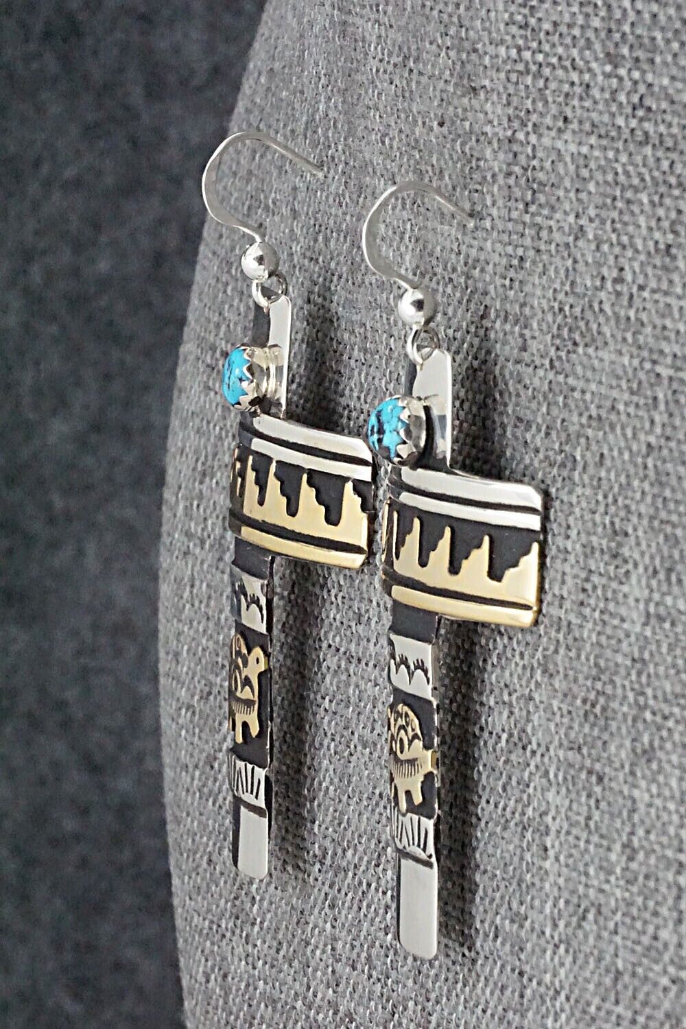 Turquoise & Sterling Silver Earrings - Rosita Singer