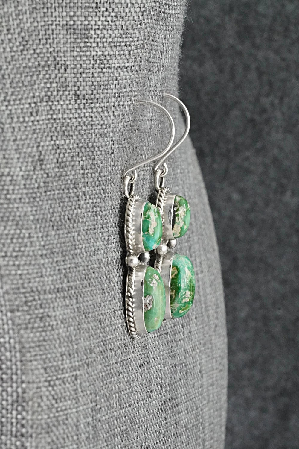 Turquoise & Sterling Silver Earrings - Eugene Gruber