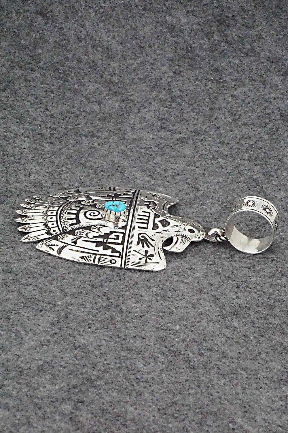 Turquoise & Sterling Silver Pendant - Richard Singer