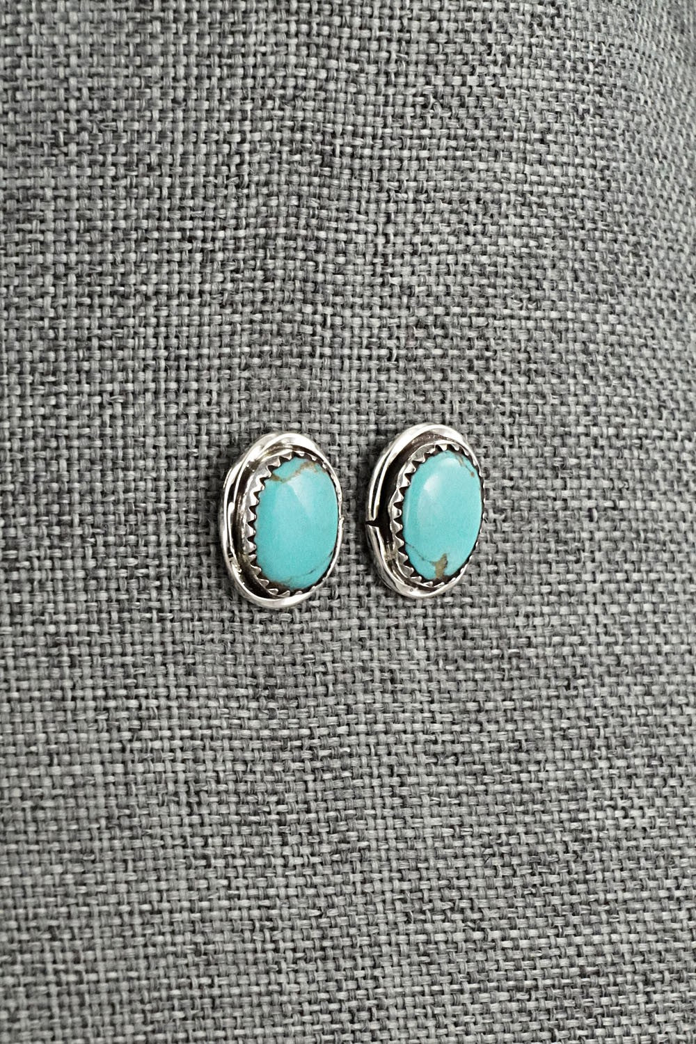 Turquoise & Sterling Silver Earrings - Ernest Hawthorne