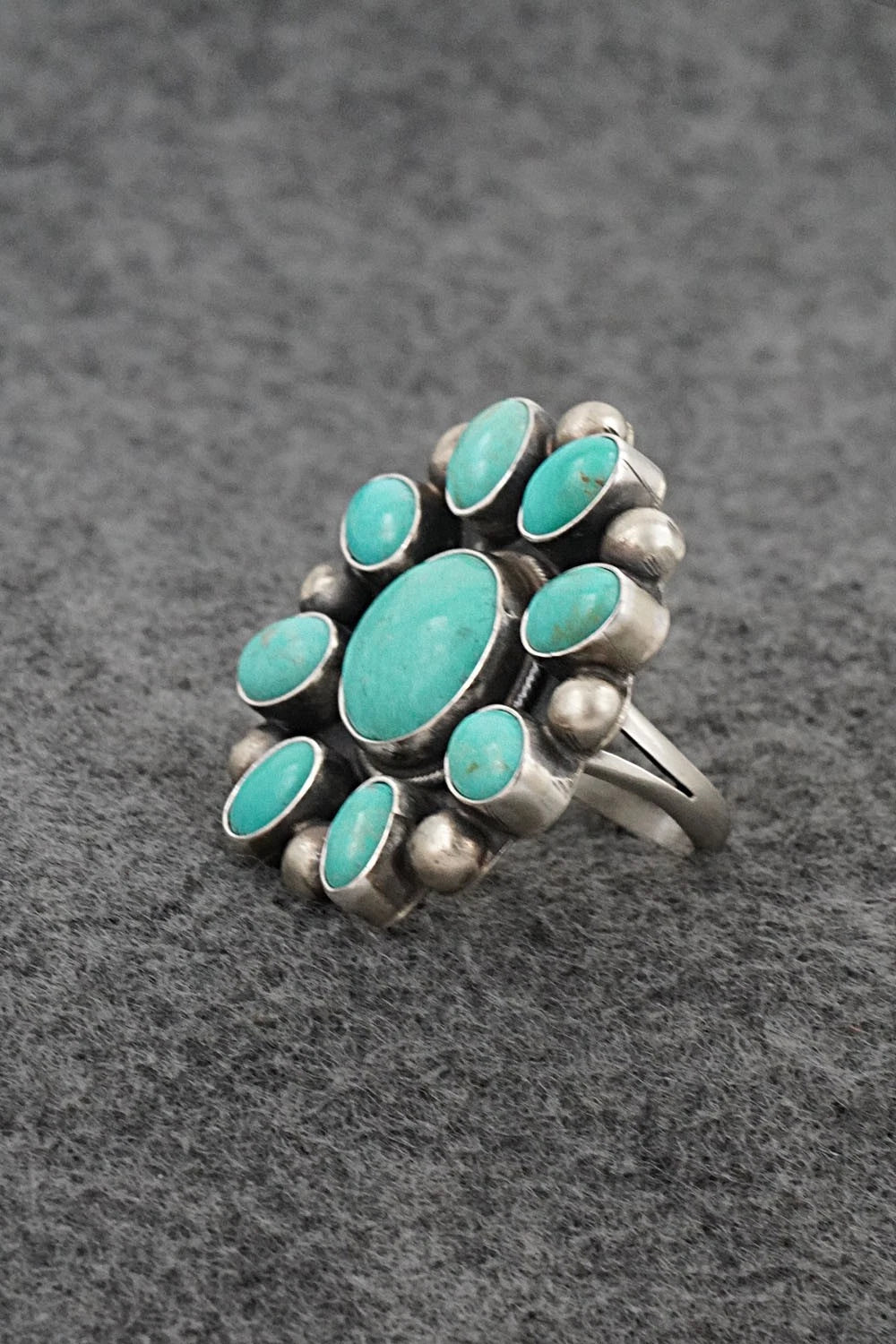 Turquoise & Sterling Silver Ring - Kathleen Livingston - Size Adjustable