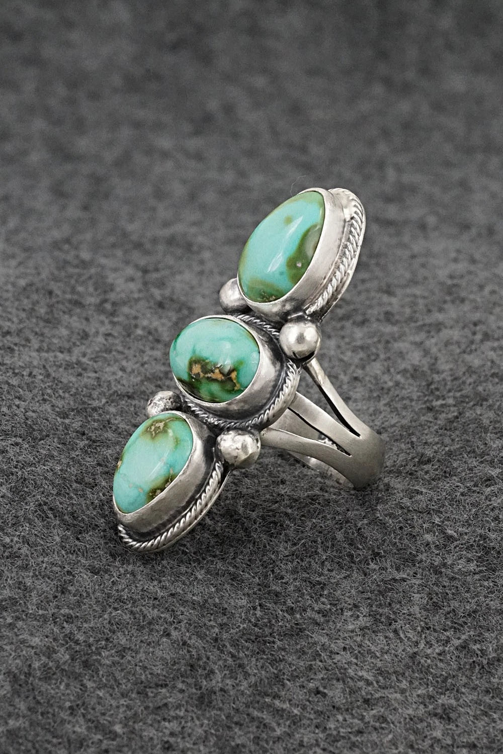 Turquoise & Sterling Silver Ring - Bobby Johnson - Size 9