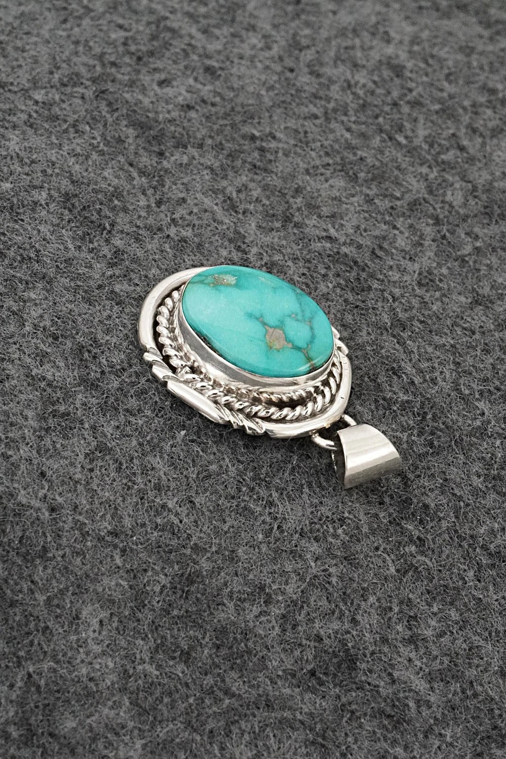 Turquoise and Sterling Silver Pendant - Gene Martinez