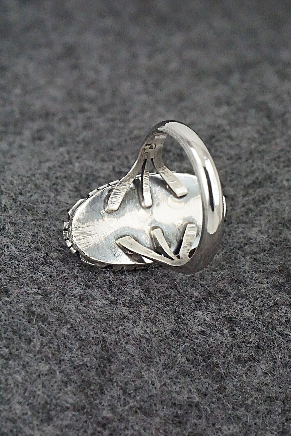 Turquoise & Sterling Silver Ring - Amos Begay - Size 8.25