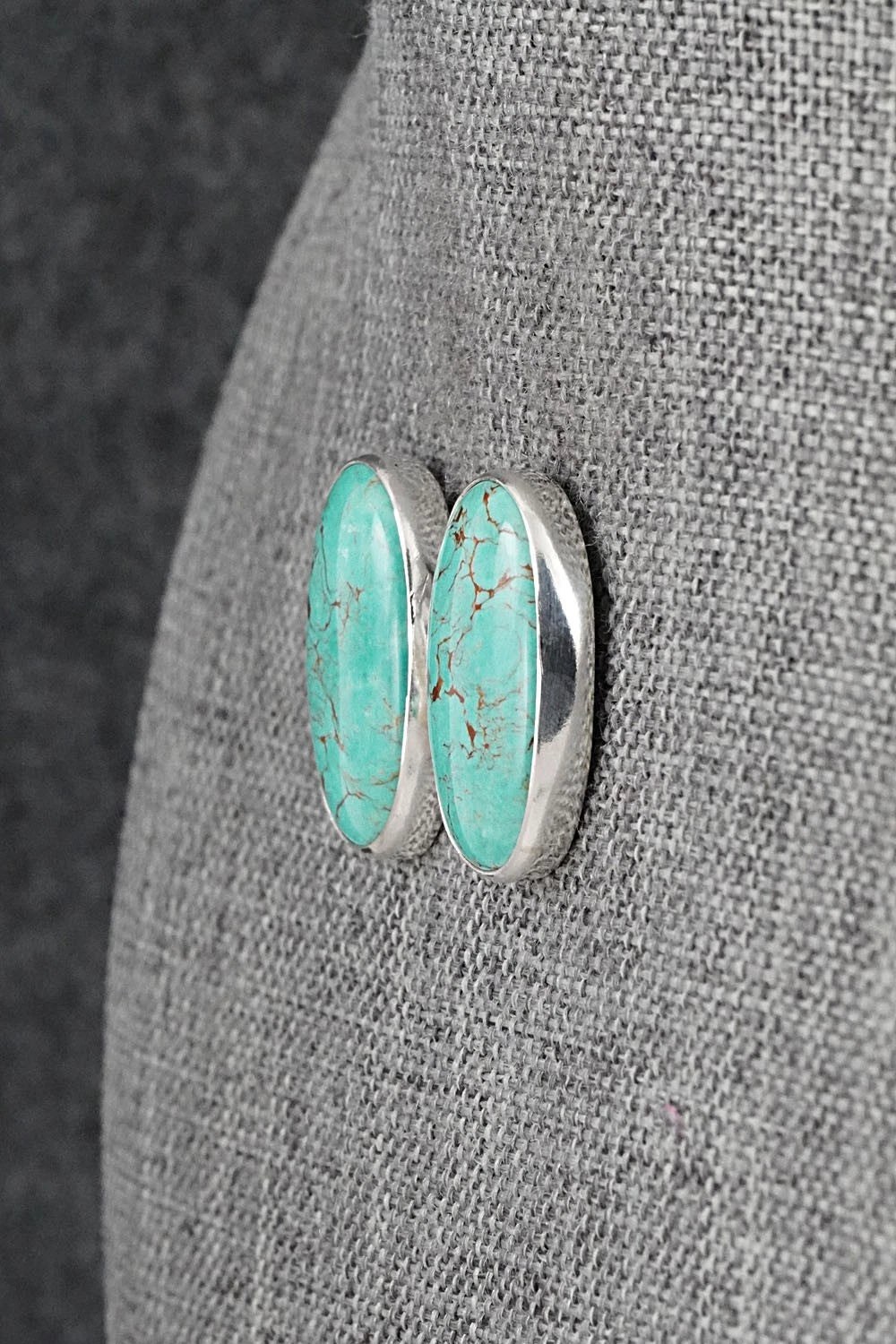 Turquoise & Sterling Silver Earrings - Eugene Gruber