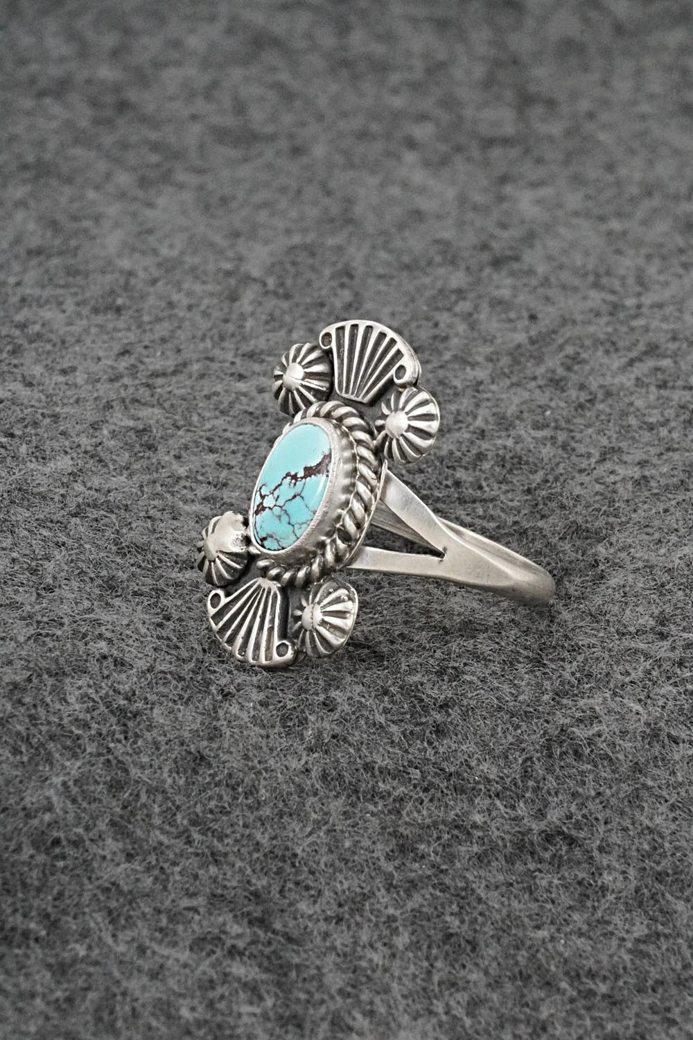 Turquoise and Sterling Silver Ring - Jerryson Henio - Size 9.75