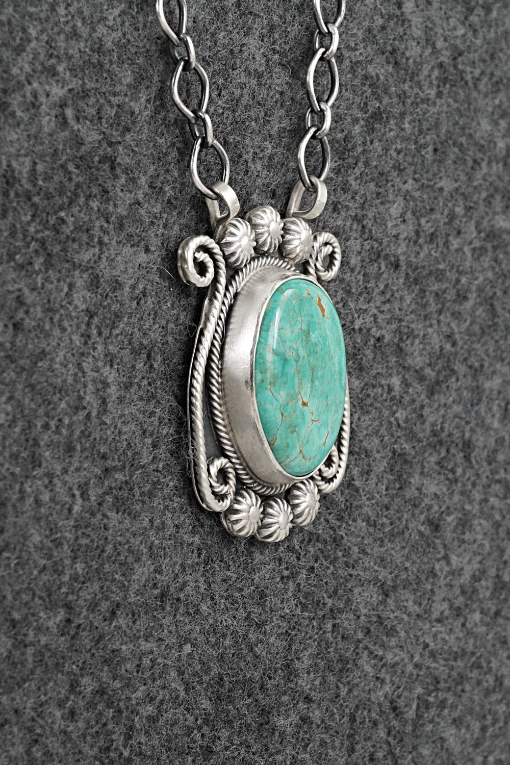 Turquoise & Sterling Silver Necklace - Cordell Platero