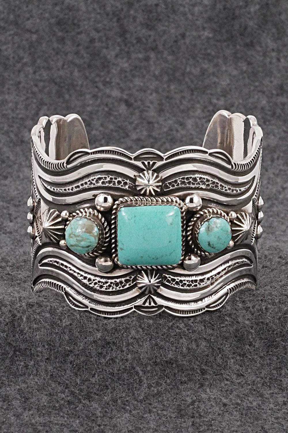 Turquoise & Sterling Silver Bracelet - Roland Dixson