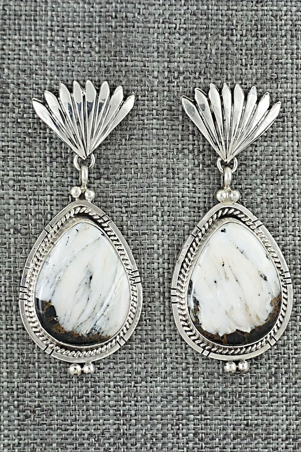 White Buffalo & Sterling Silver Earrings - Annie Spencer
