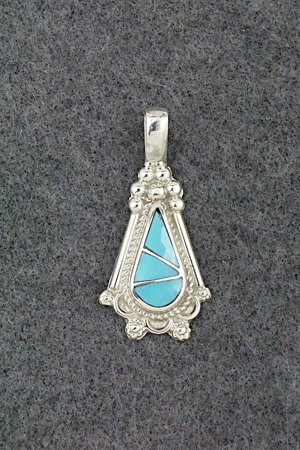 Turquoise & Sterling Silver Pendant - Juanita Yatsatie