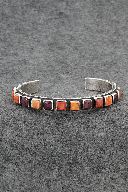 Spiny Oyster & Sterling Silver Bracelet - Ernest Rangel