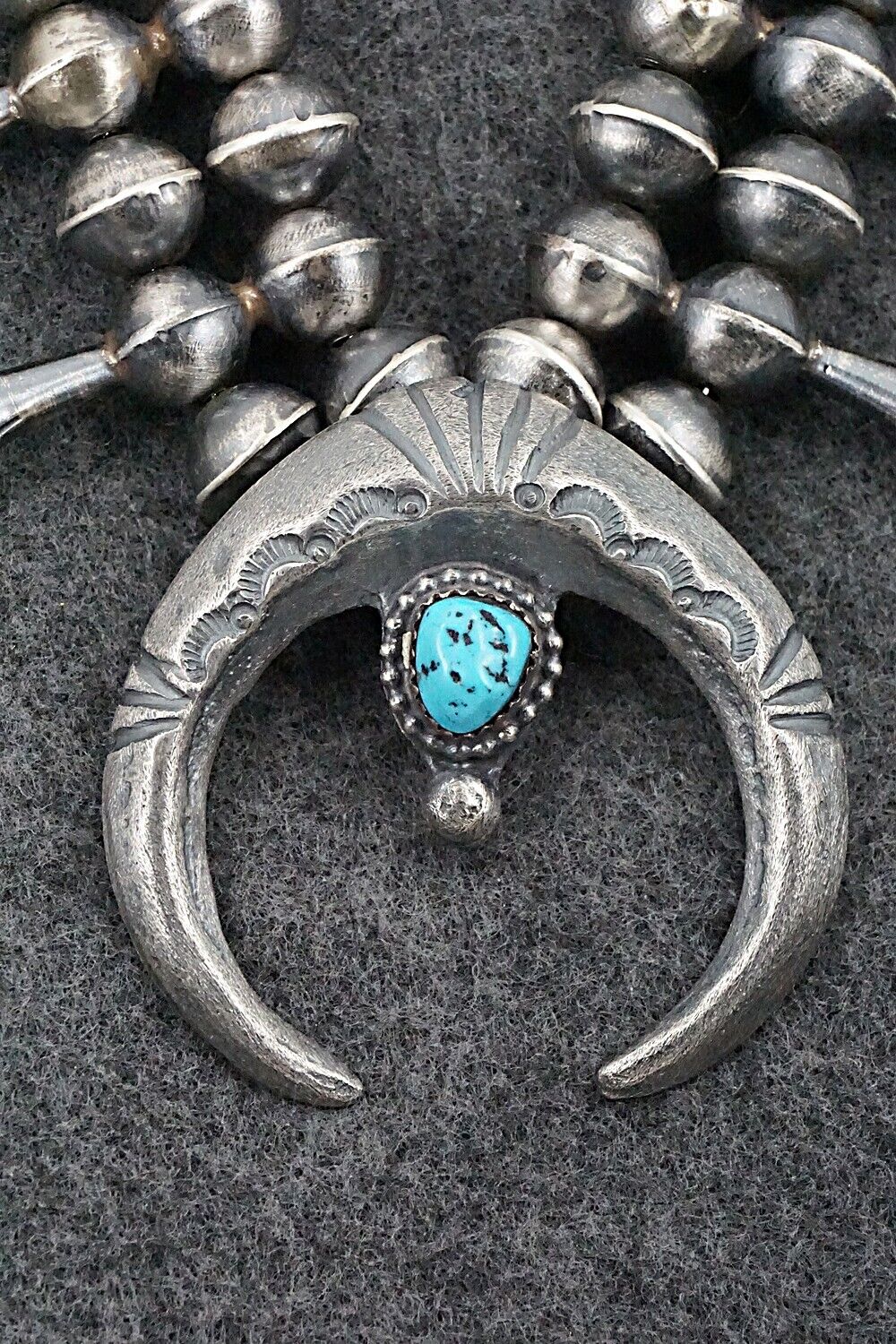 Turquoise & Sterling Silver Squash Blossom Set - Gilbert Martin