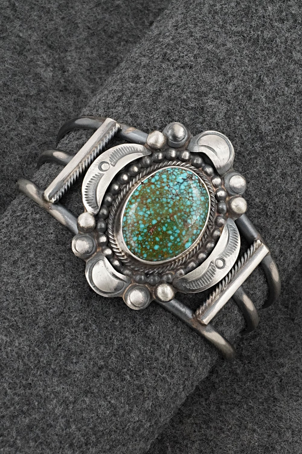 Turquoise & Sterling Silver Bracelet - Leslie Nez
