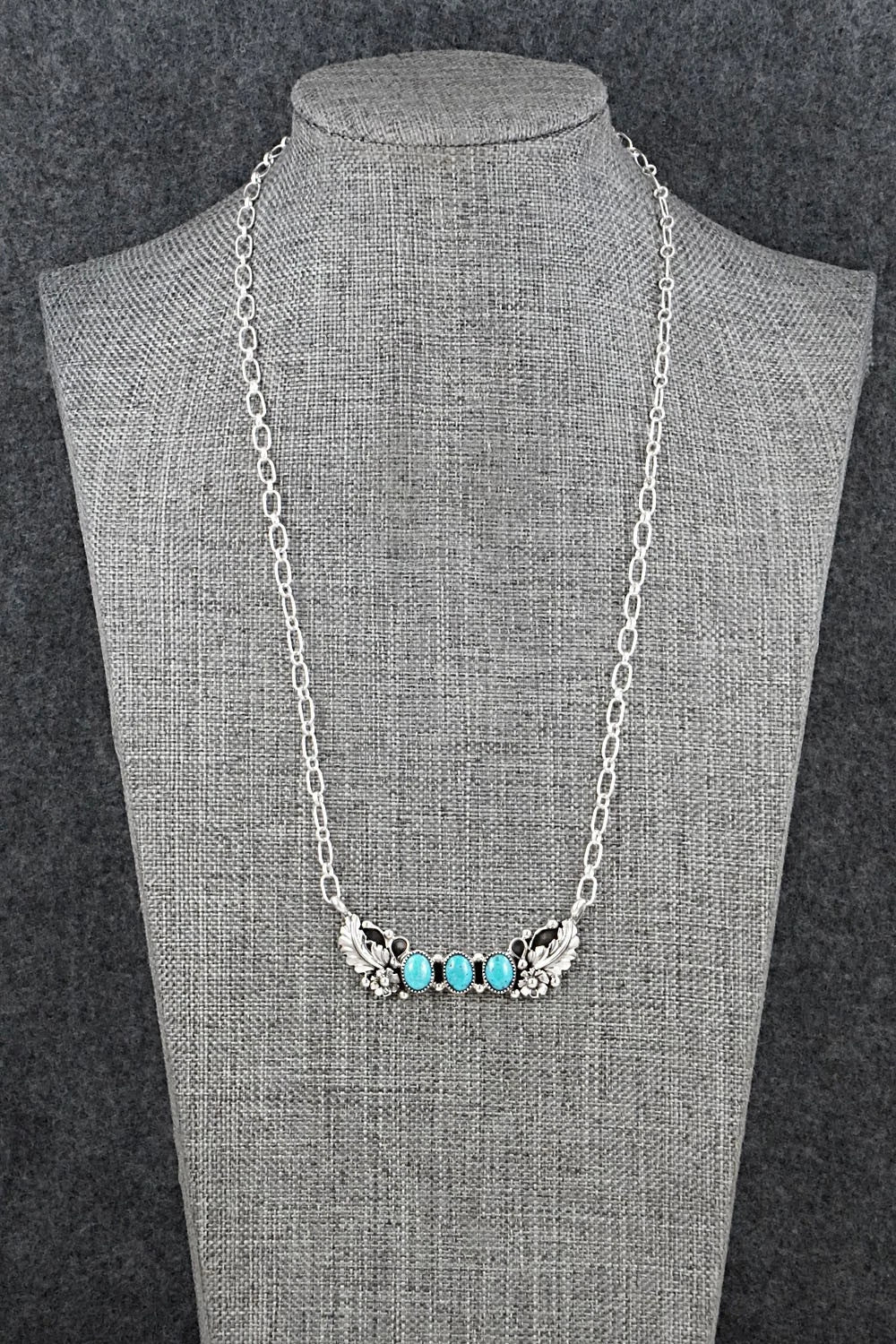 Turquoise & Sterling Silver Necklace - Gwendolyn Burnside