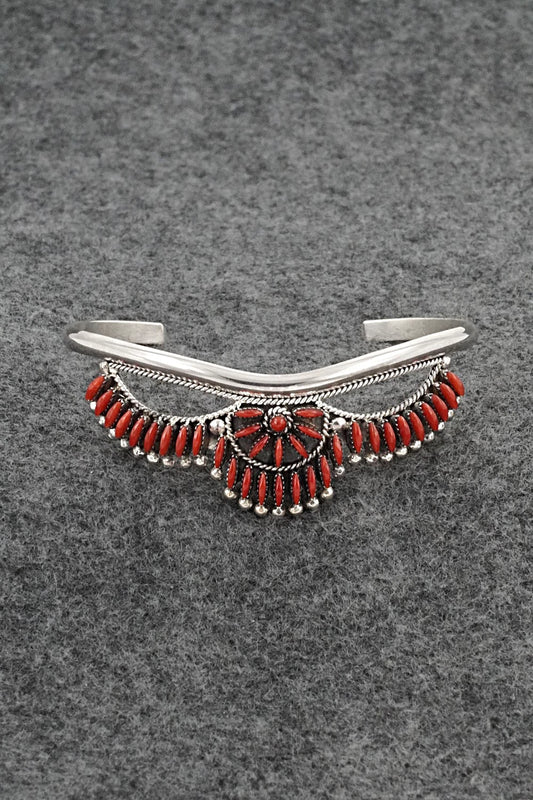 Coral & Sterling Silver Bracelet - Stewart Nakatewa