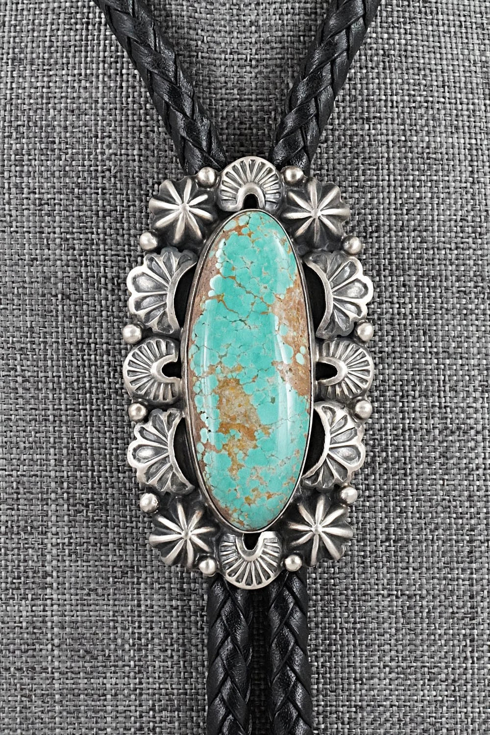 Turquoise & Sterling Silver Bolo Tie - Darrin Livingston
