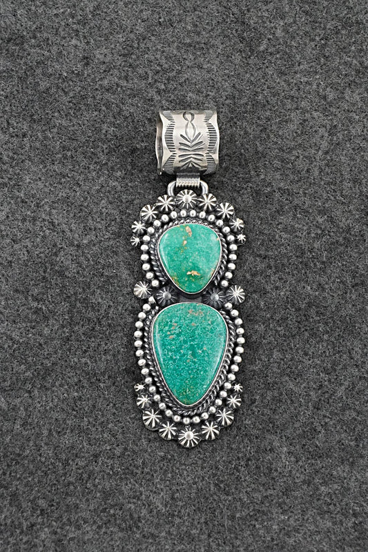 Turquoise & Sterling Silver Pendant - Raymond Delgarito