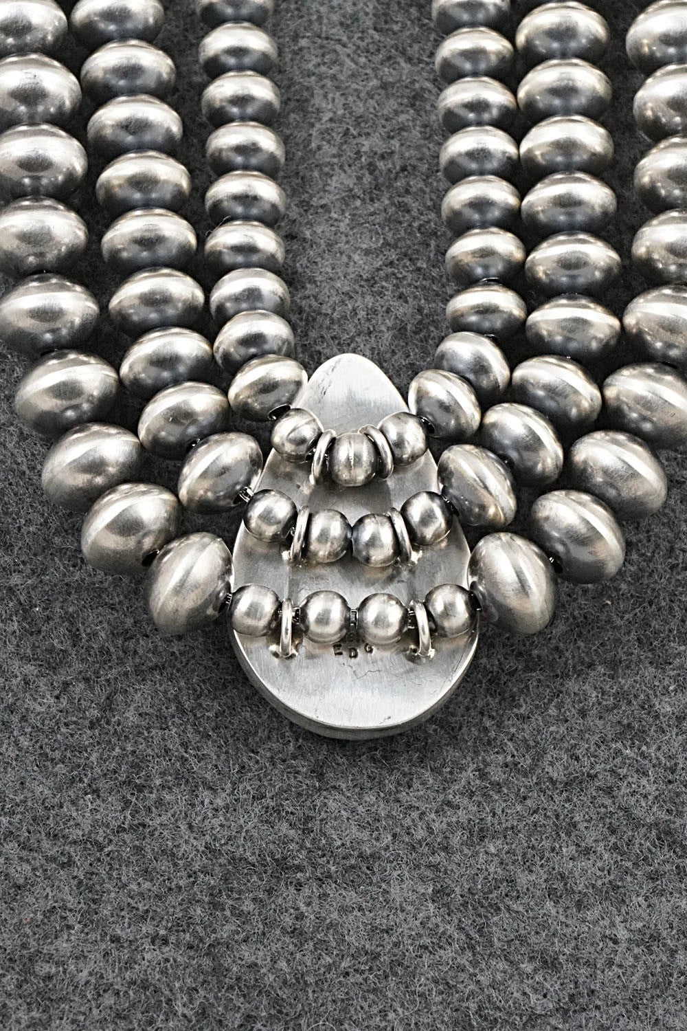 Turquoise & Sterling Silver Navajo Pearl Necklace - Gruber & Halwood