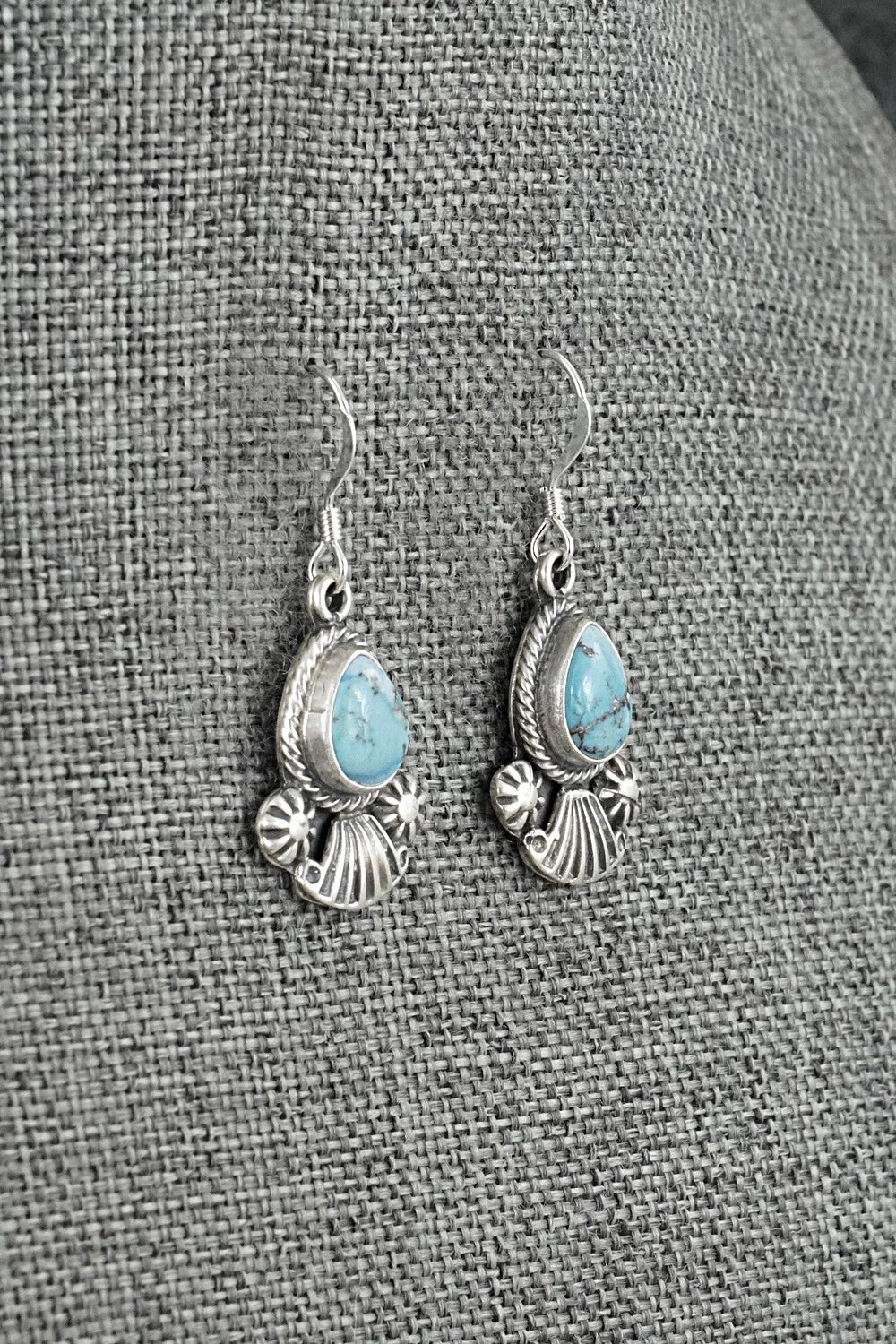 Turquoise & Sterling Silver Earrings - Verley Betone
