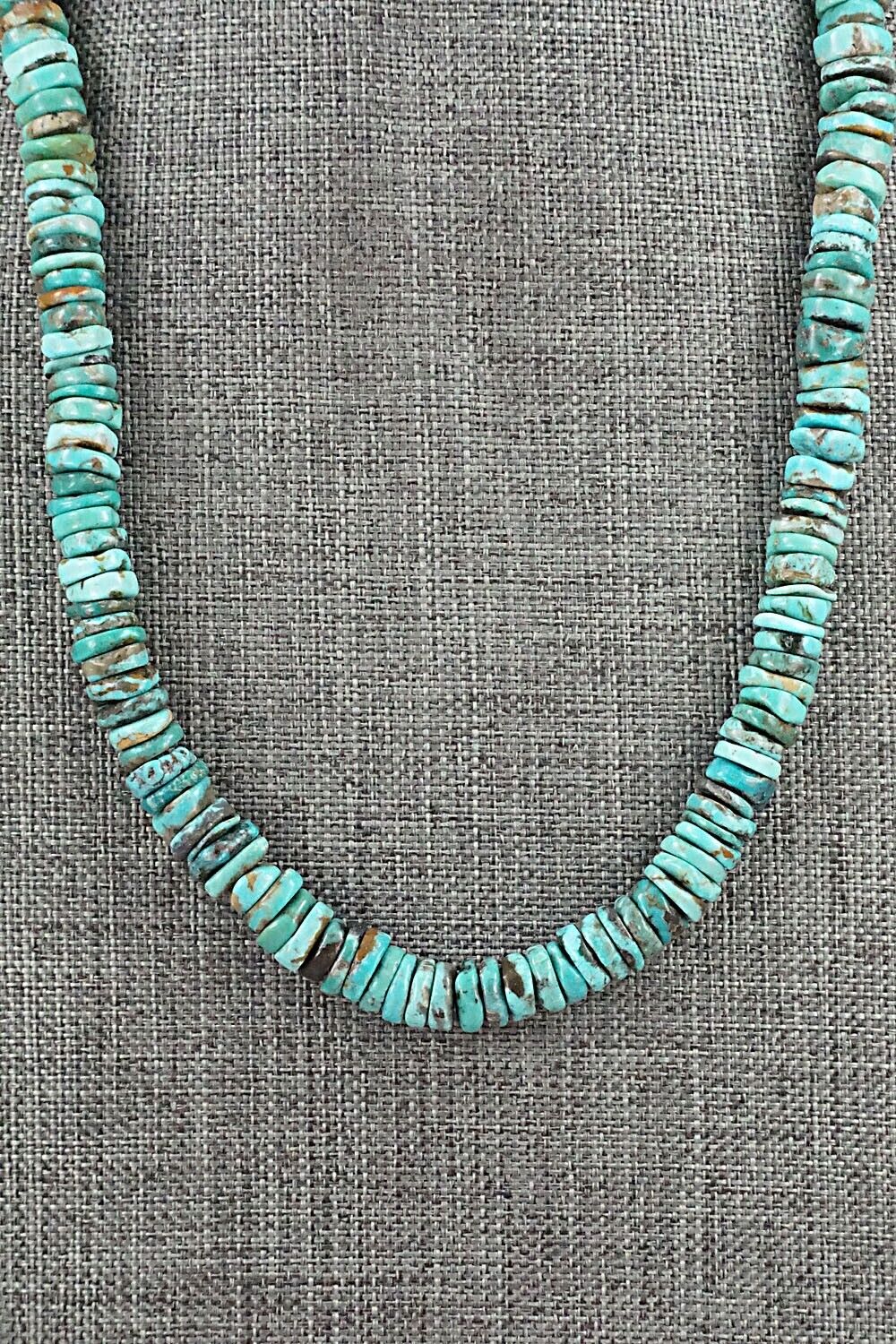 Turquoise & Sterling Silver Necklace 18" - Doreen Jake