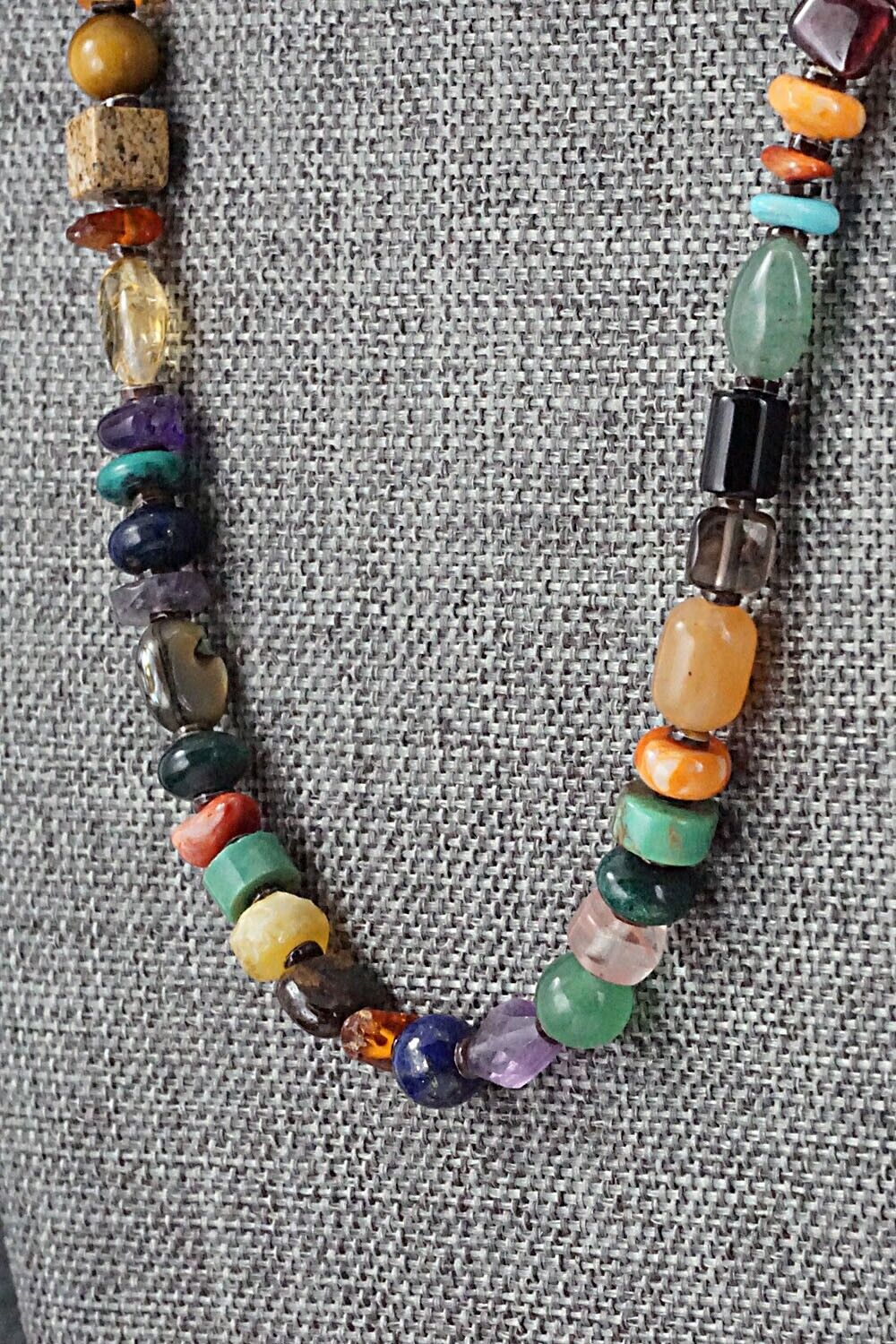 Multi Stone and Sterling Silver Necklace - Marcella Teller