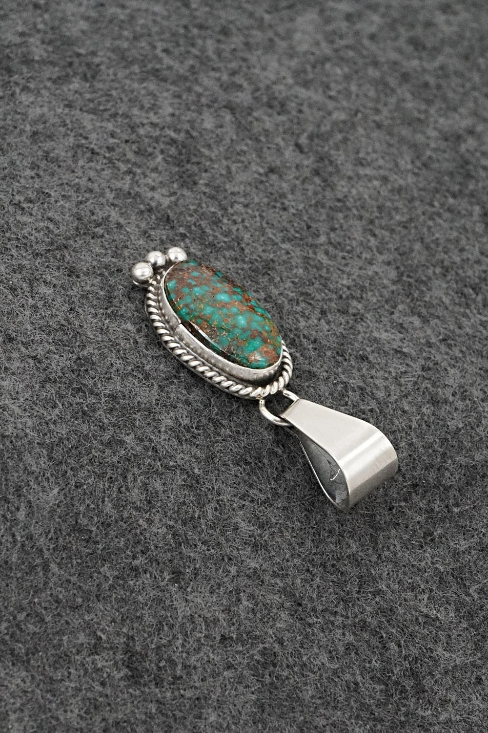 Turquoise & Sterling Silver Pendant - Eugene Gruber